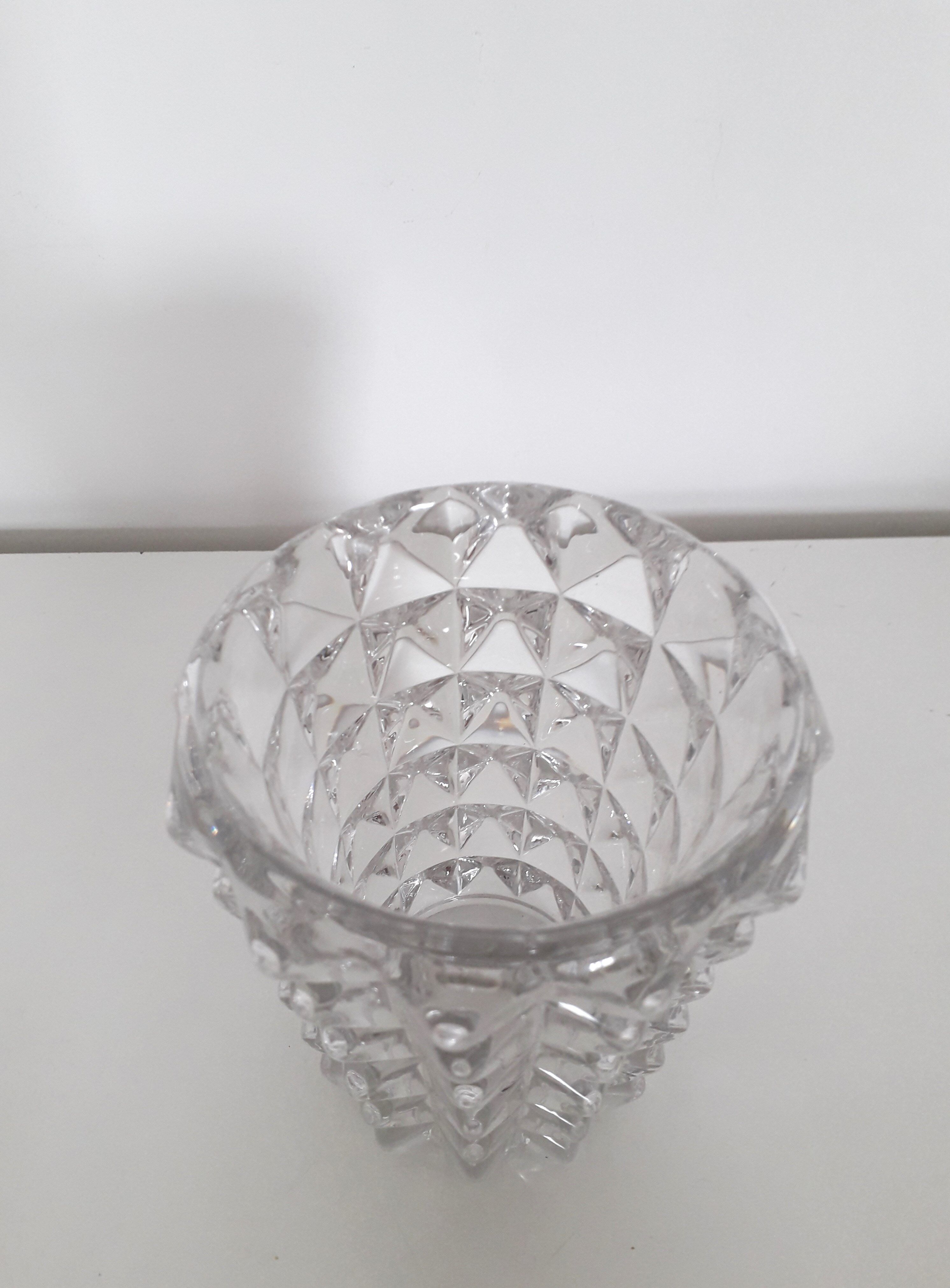 Vintage vase - Diamond tip glass - 1960