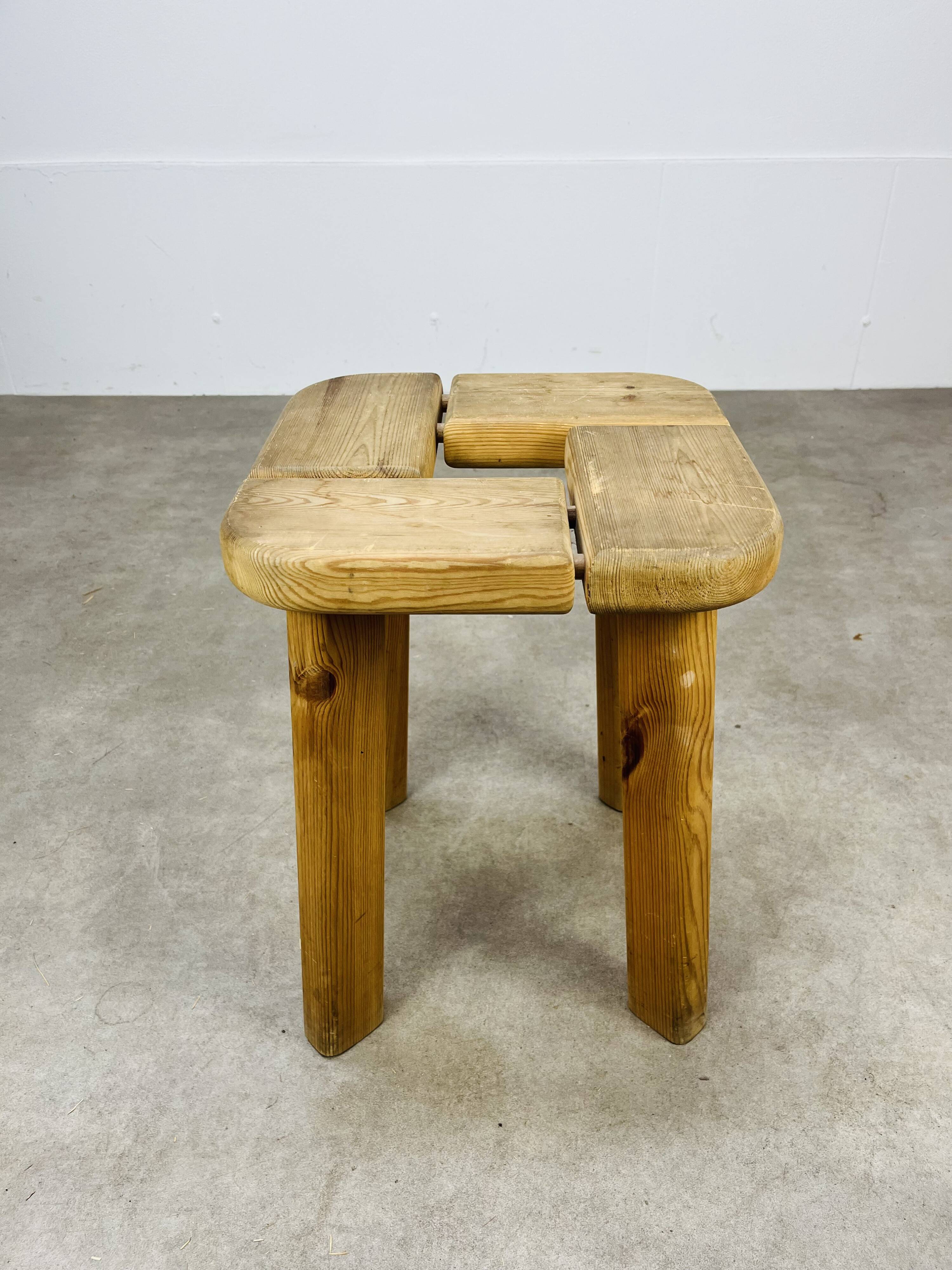 Finnsauna Olof Ottelin brutalist style stool, 1960s