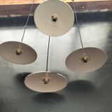 4 enameled sheet metal pendants