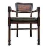 4 x RAC Royal English dining chairs / green leather cushions