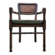 4 x RAC Royal English dining chairs / green leather cushions