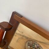 Art Deco wooden and mirror plateau