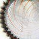 Ribbed Murano glass vase with half filigree decoration