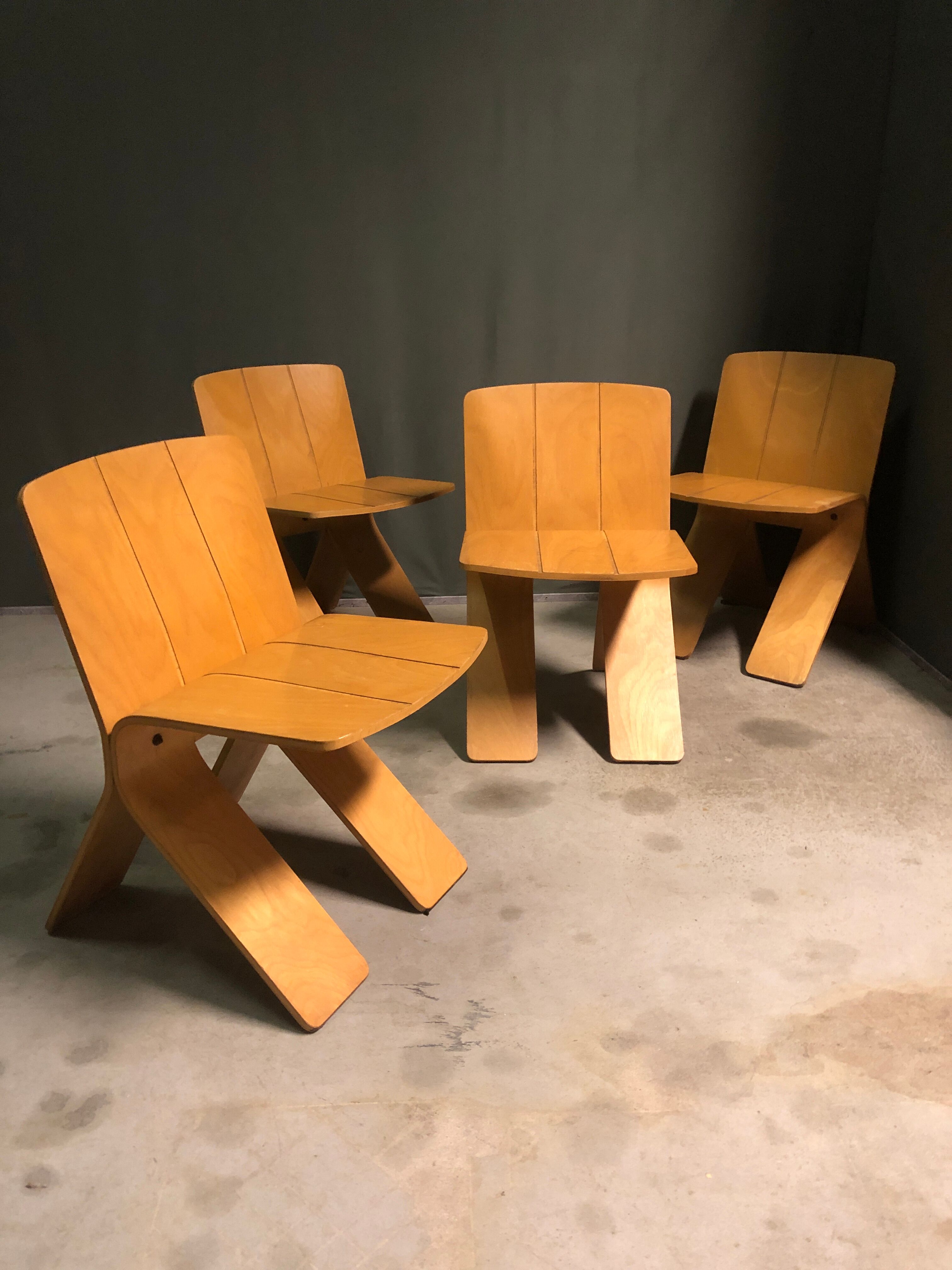 1970's plywood chairs