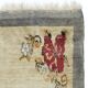 Vintage Hand-Knotted Turkish Tulu Rug with Floral Design in Cream, Gray and Red