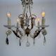 Crystal pendant chandelier wrought iron 1900