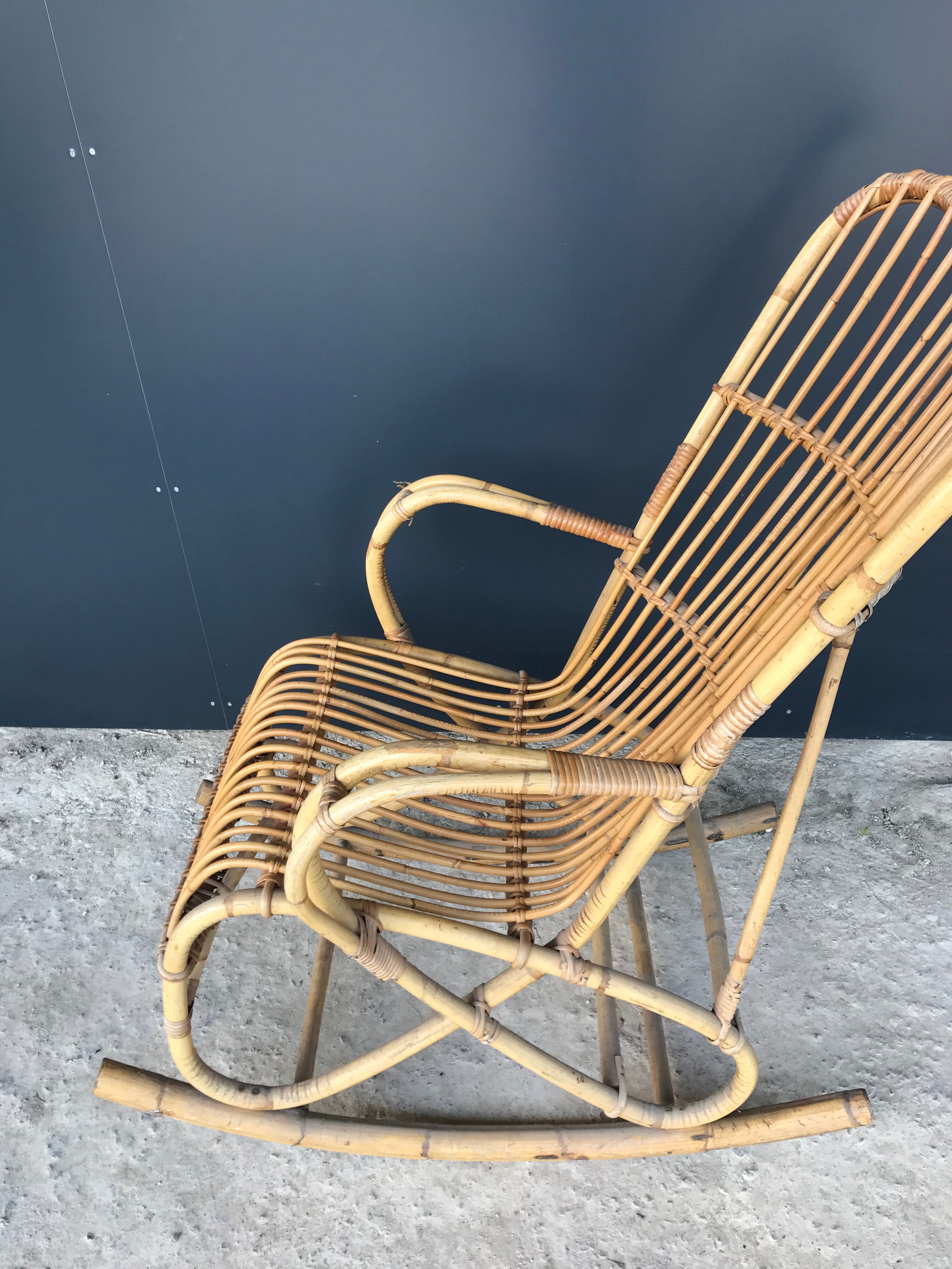 Rattan rocking-chair
