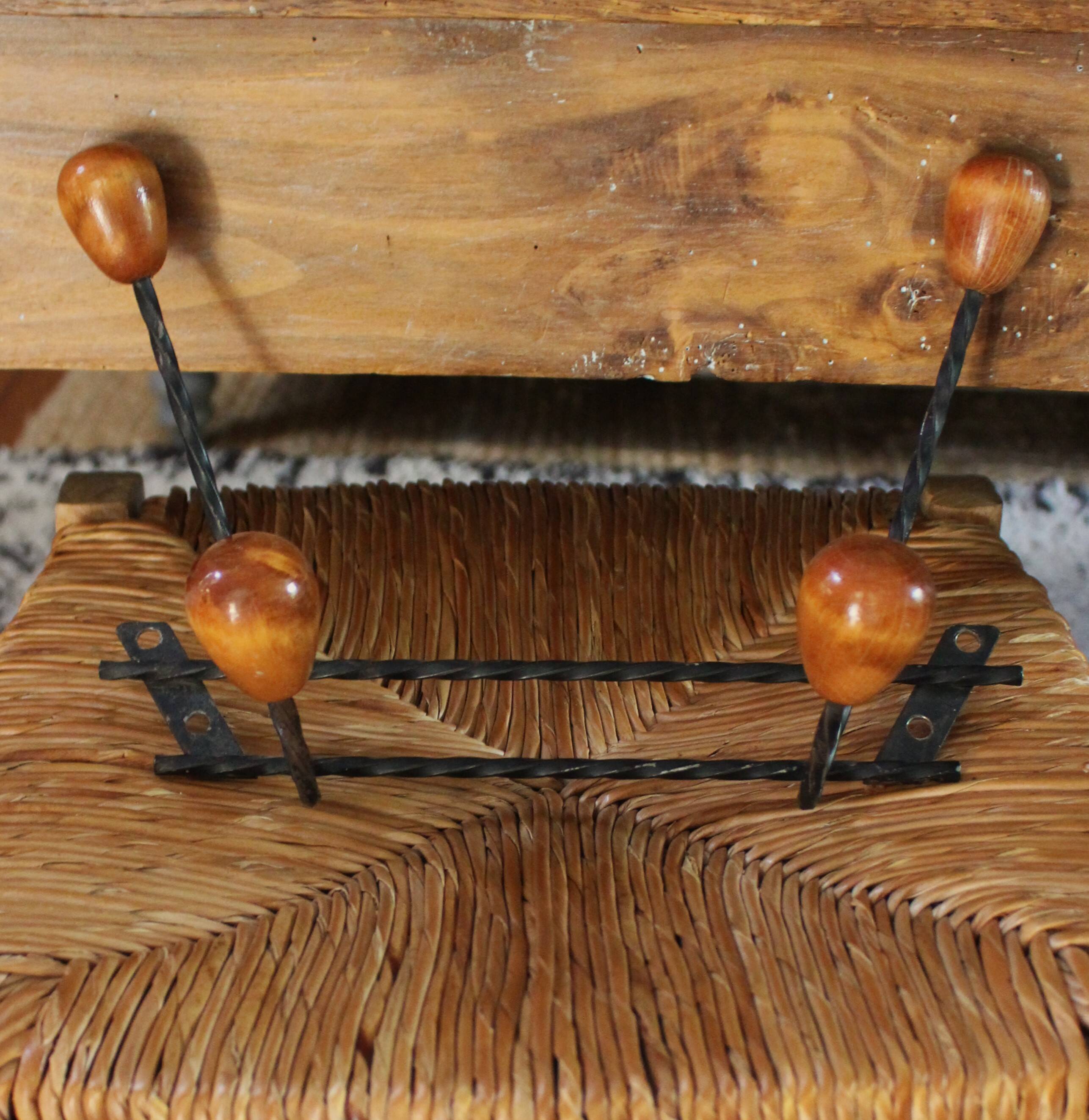 Porte manteaux double barre boules bois