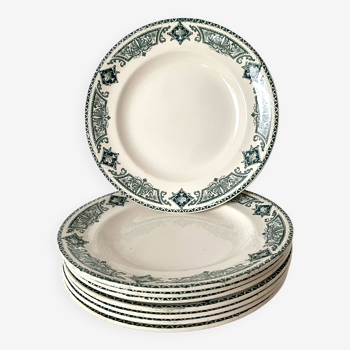 Longwy soup plates, Rivoli model, 1900