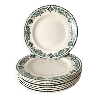 Longwy soup plates, Rivoli model, 1900
