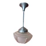 Frosted glass pendant light from the 1950s
