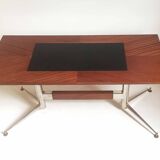 Vintage coffee table 1950s Mahogany and metal Top width 110 cm