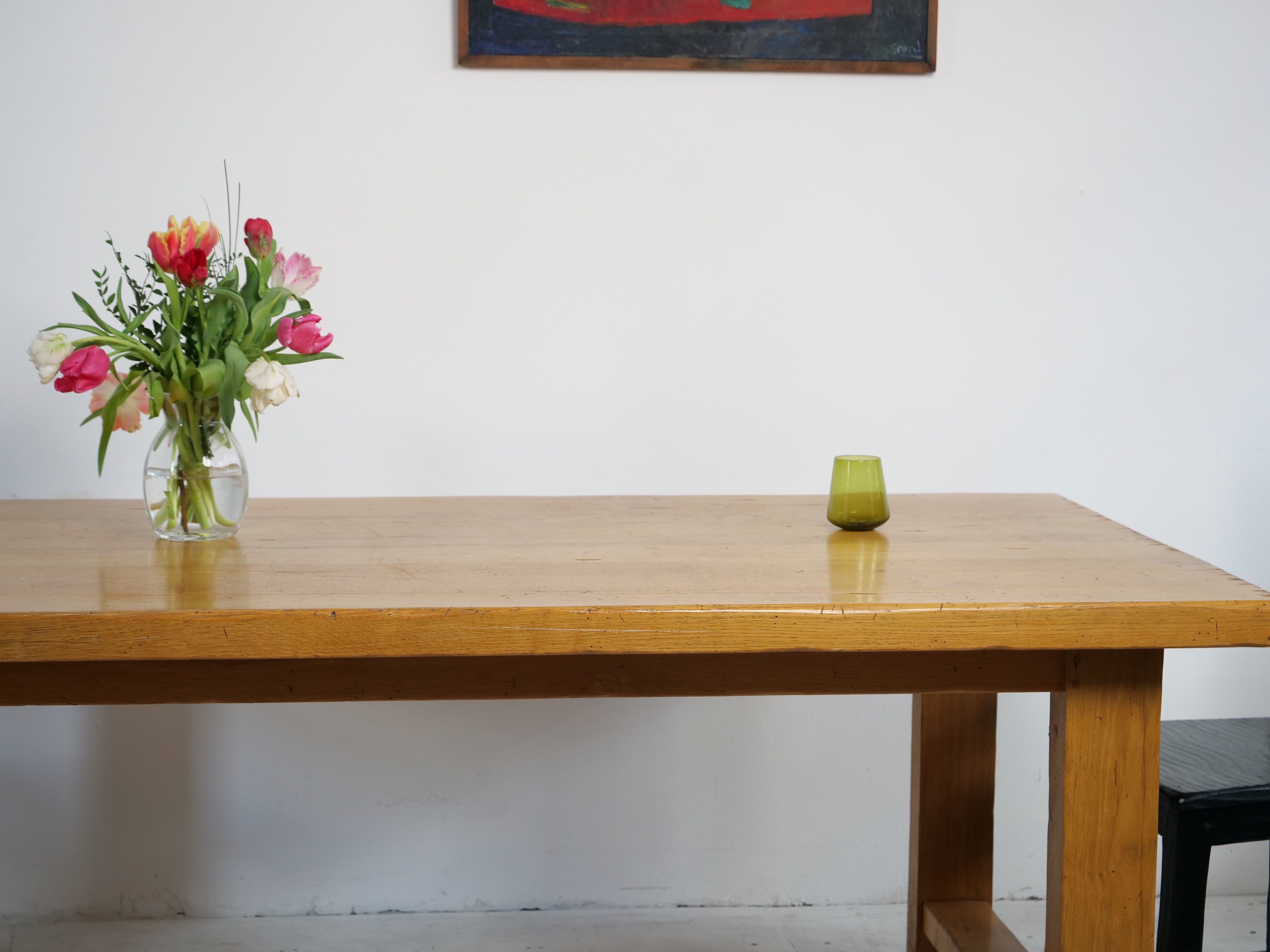 Solid oak farmhouse table