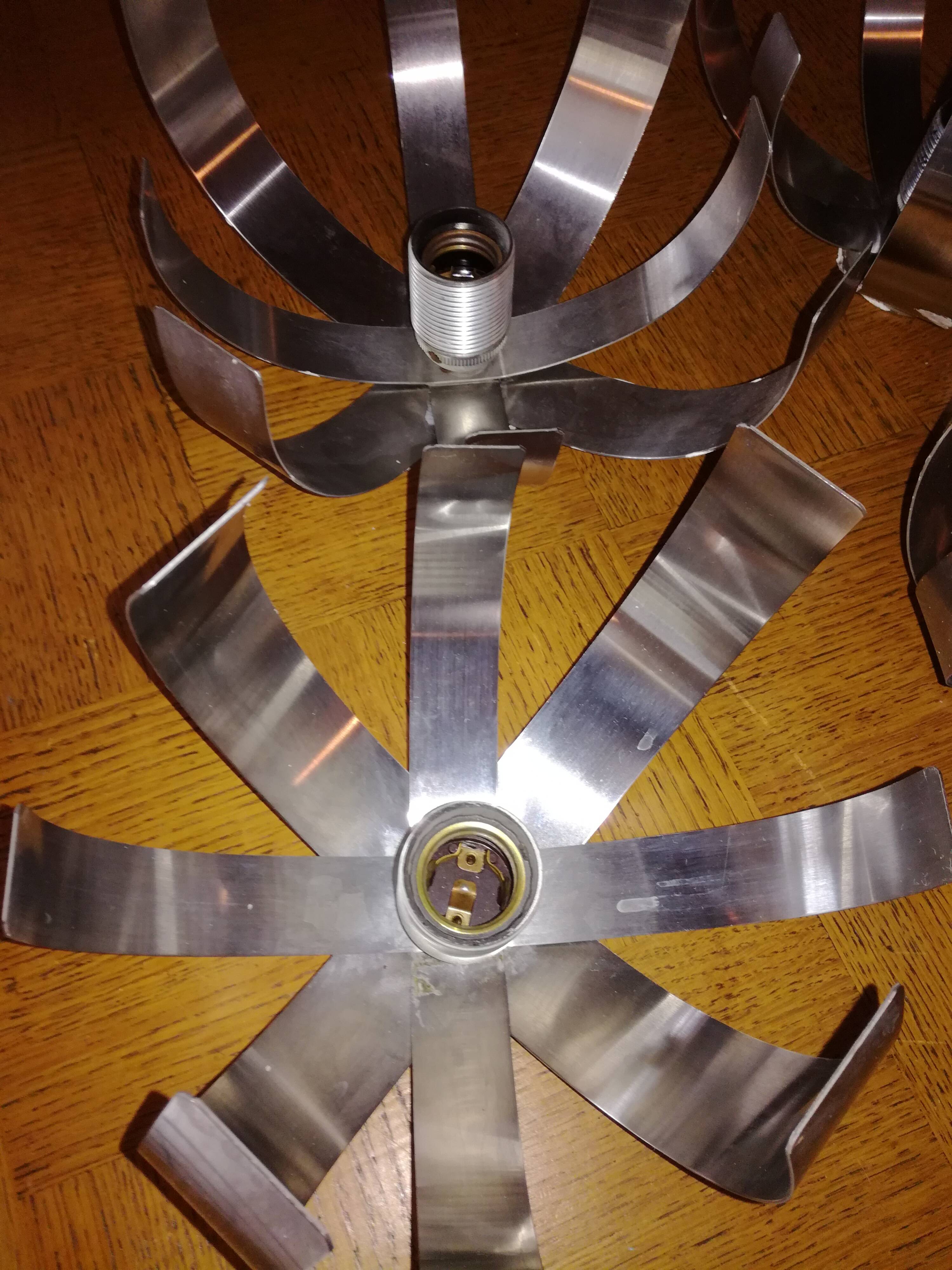 Four 70's flower wall light