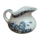 Small chubby antique jug in ironstone – blue floral decoration