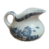Small chubby antique jug in ironstone – blue floral decoration