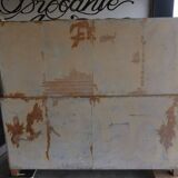 Buffet de cuisine galbe allemand double corps orme 1950s 6 tiroirs vitrine mag