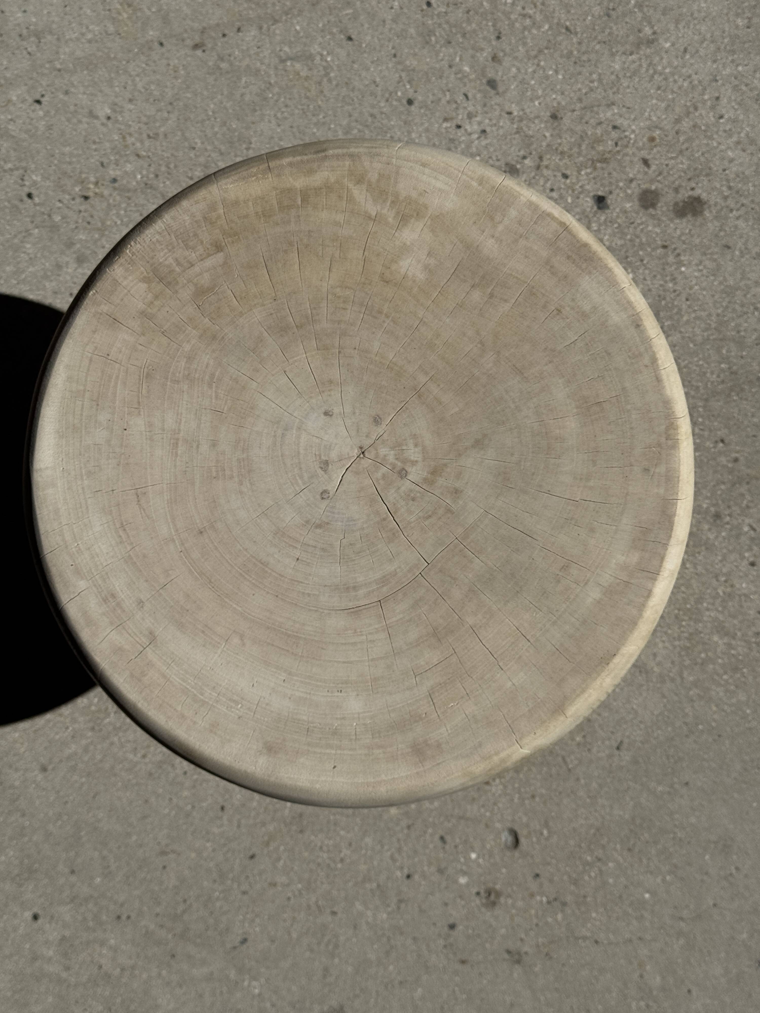 Pawn Bleach - Stool, side table, end table in solid mango wood