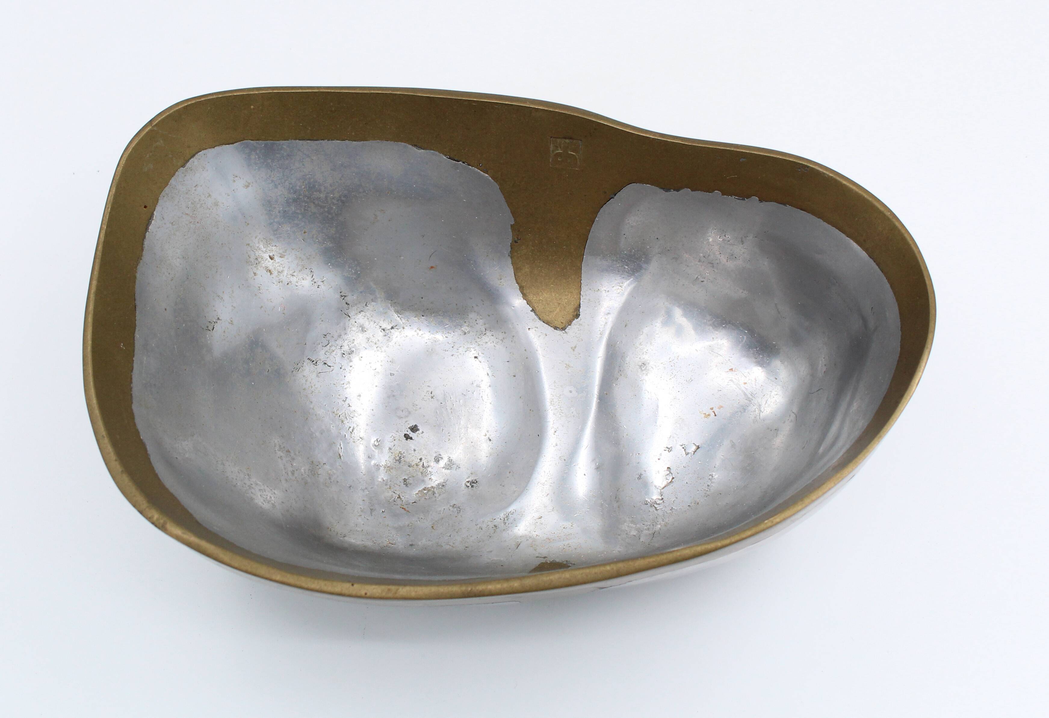 David Marshall Aluminium / Brass Vide-Poche Spain circa 1980