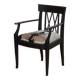 Bridge armchair in wood and leather, work from the early 20th century.