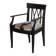 Bridge armchair in wood and leather, work from the early 20th century.