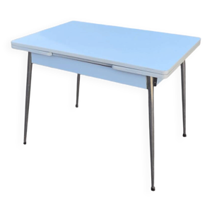 Table formica bleu à