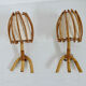 Pair of sconces Louis Sognot in rattan, bamboo 60s