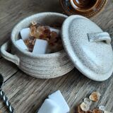 Pot à sucre en grès moucheté vintage