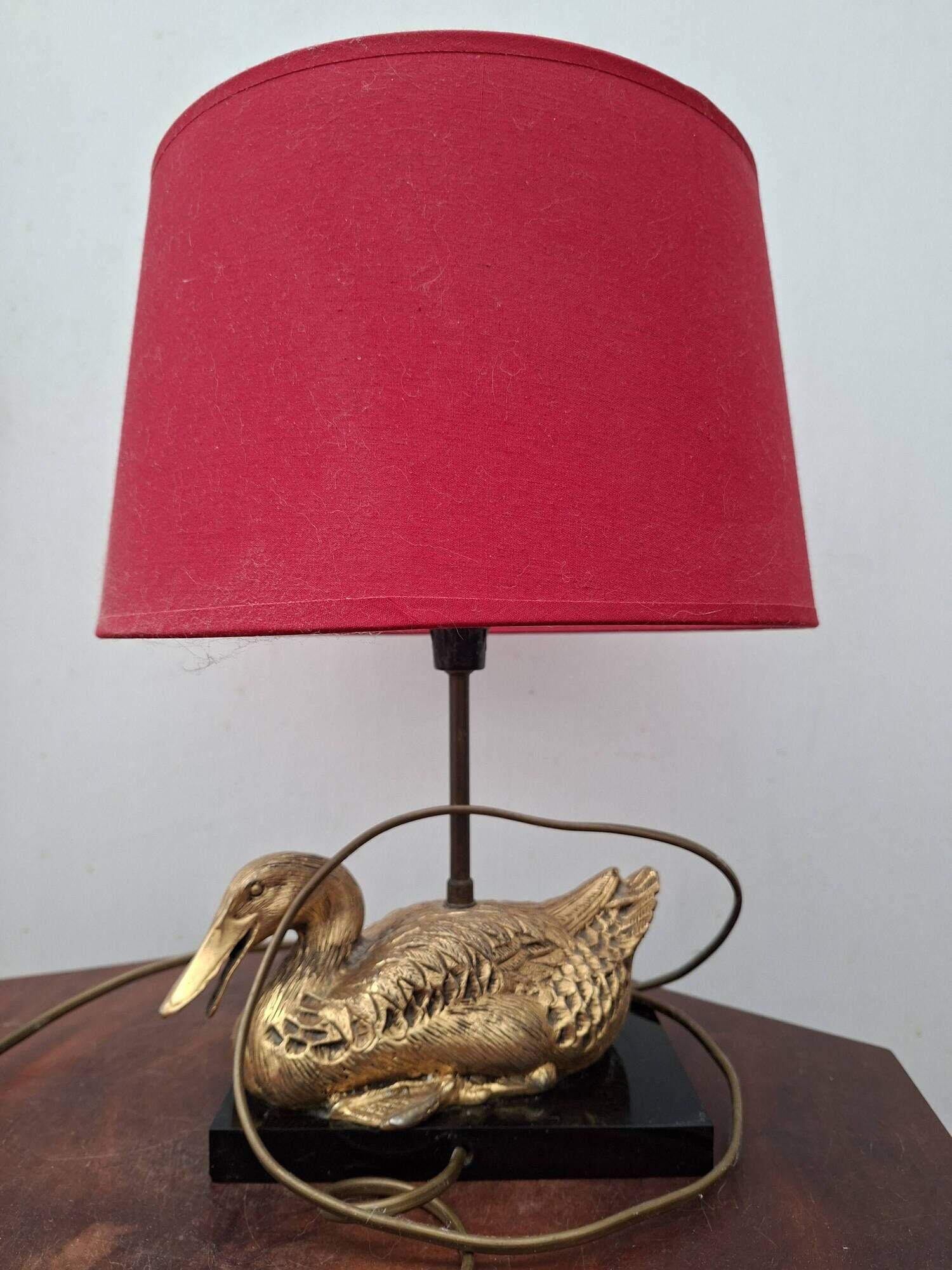 Hollywood Regency duck lamp in bronze