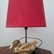 Hollywood Regency duck lamp in bronze