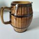 Large vintage pitcher with trompe l'oeil effect, barrel in glazed stoneware, 1950s