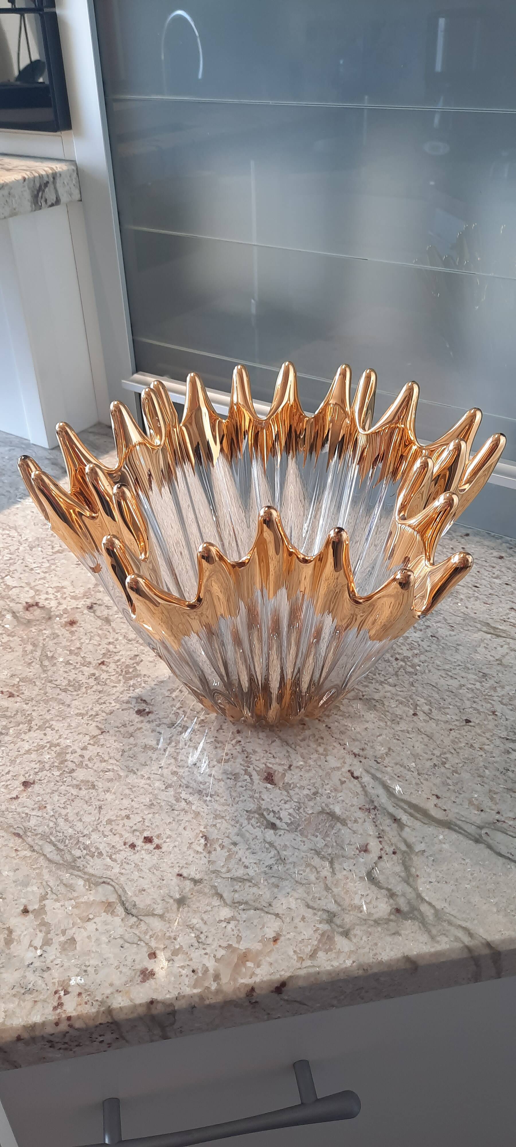 Vintage Bayel crystal vase bowl