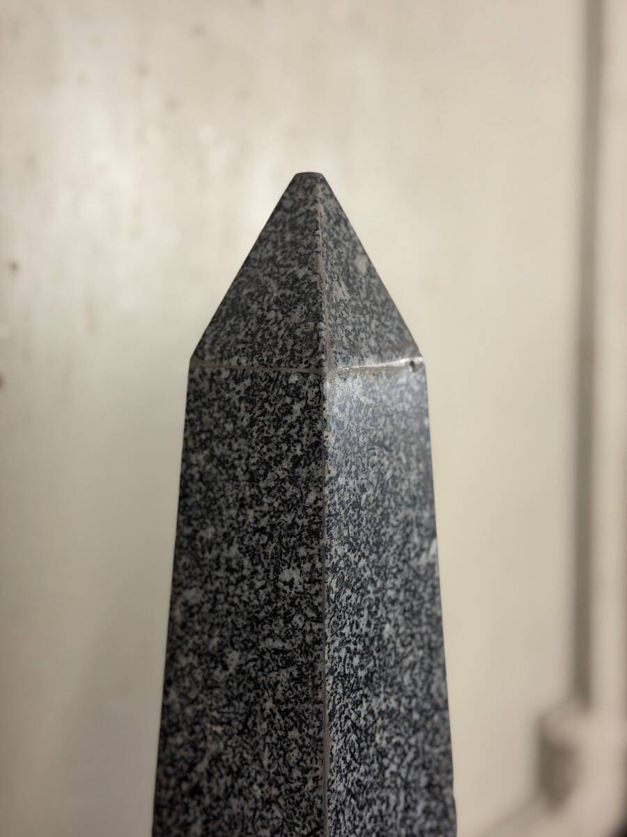 Pair of grey granite obelisks, circa 1980