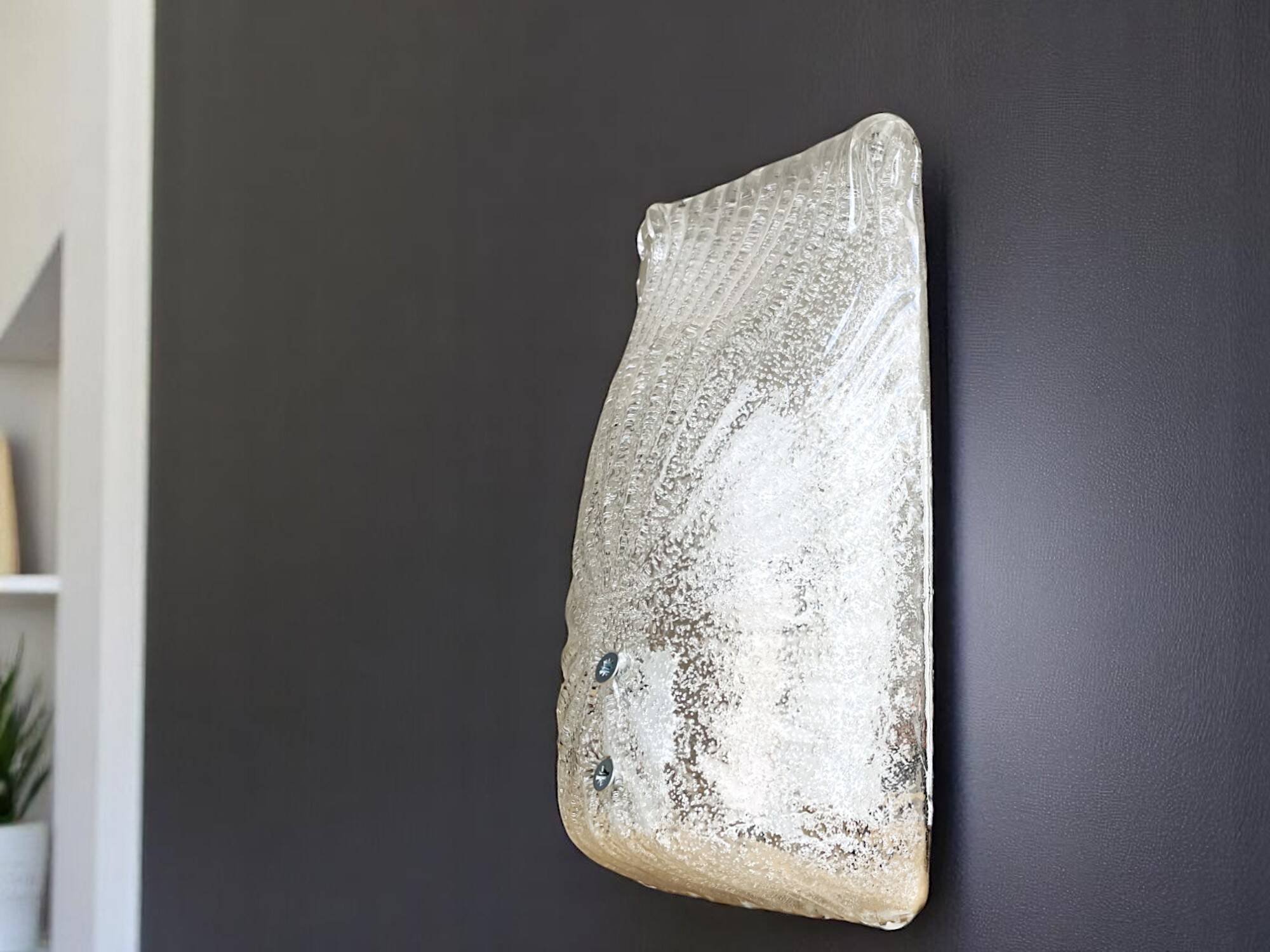 Murano type glass clear wall sconce ligh