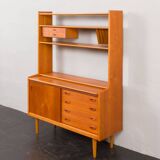 Danish vintage teak bookcase with a hidden desk, 1960s