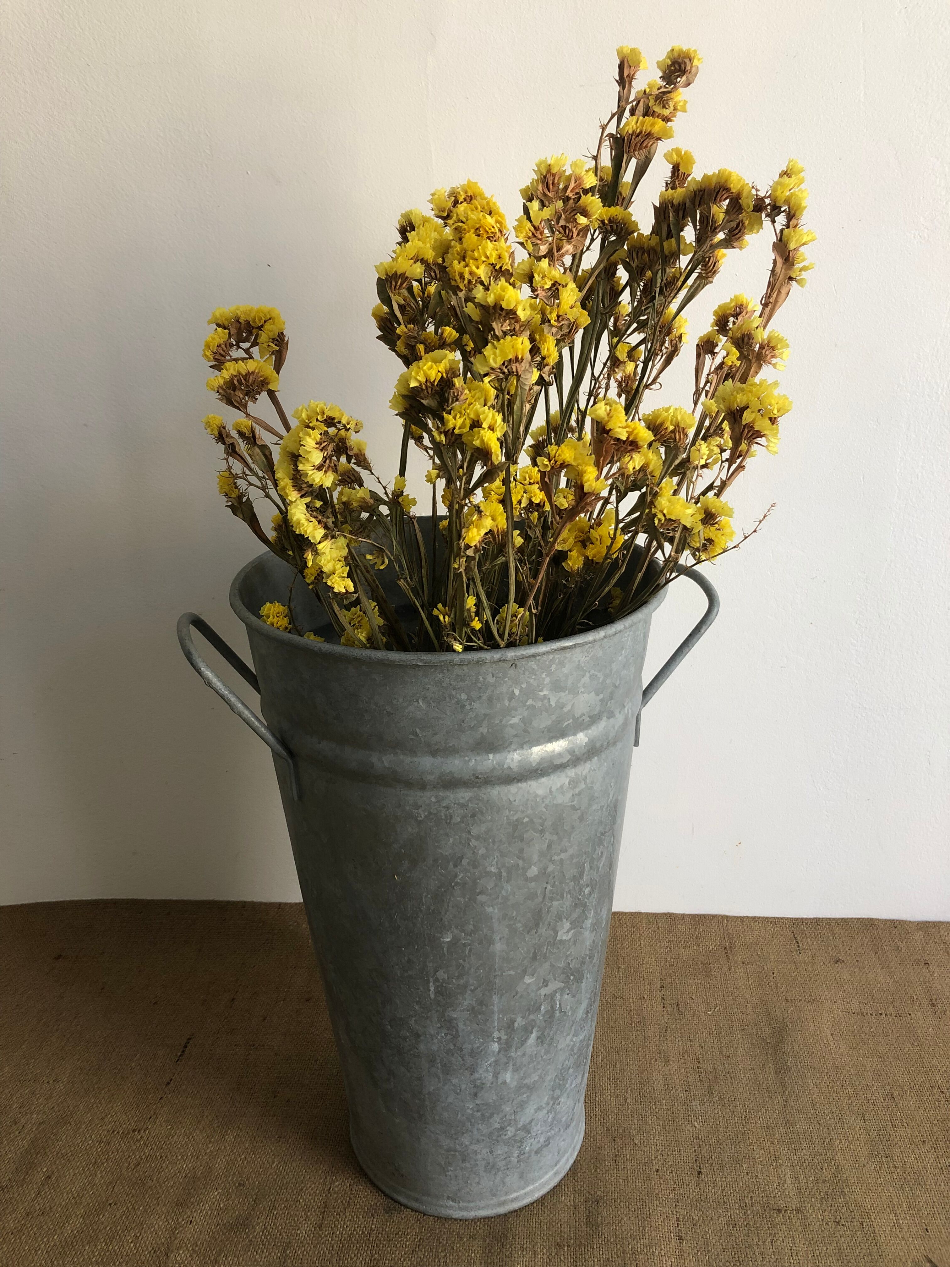 Large florist pot with handles, zinc, galva