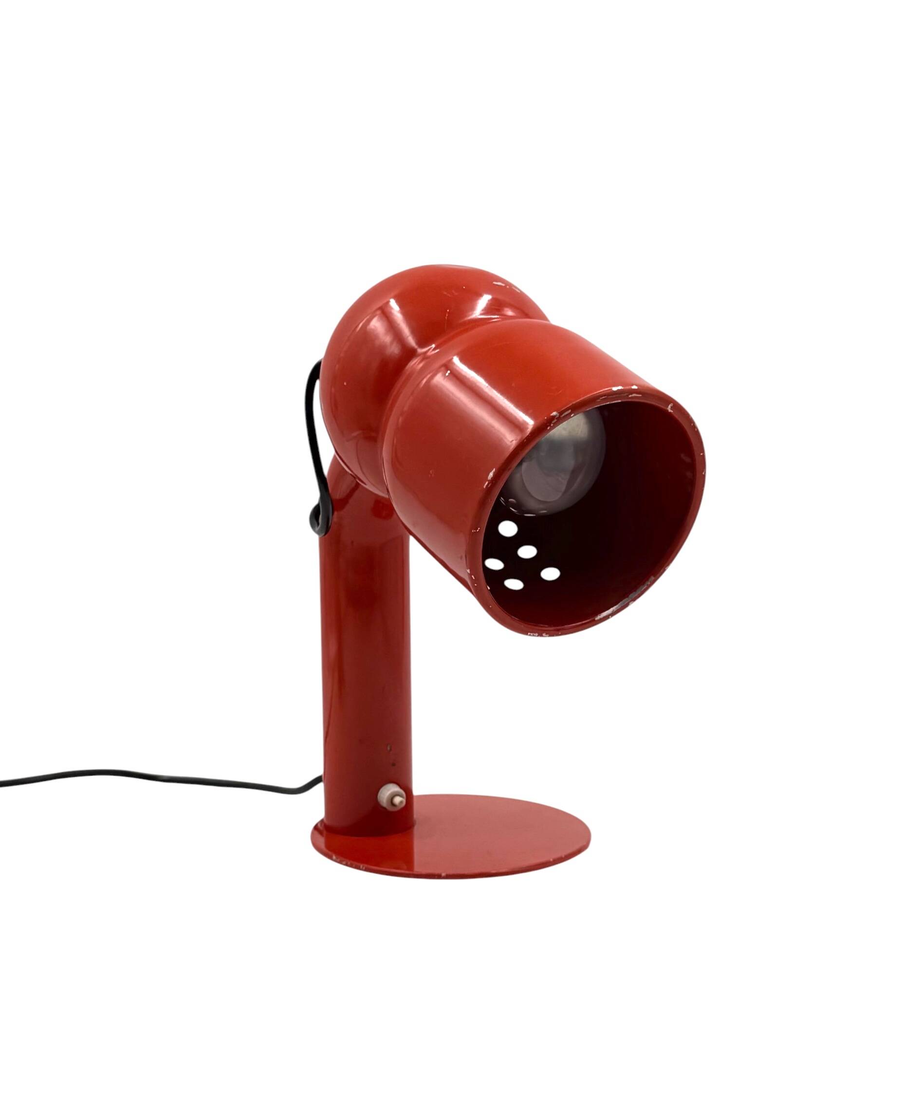Elio Martinelli, mod. 2135 Robot red table lamp, Martinelli Luce Italy 1966