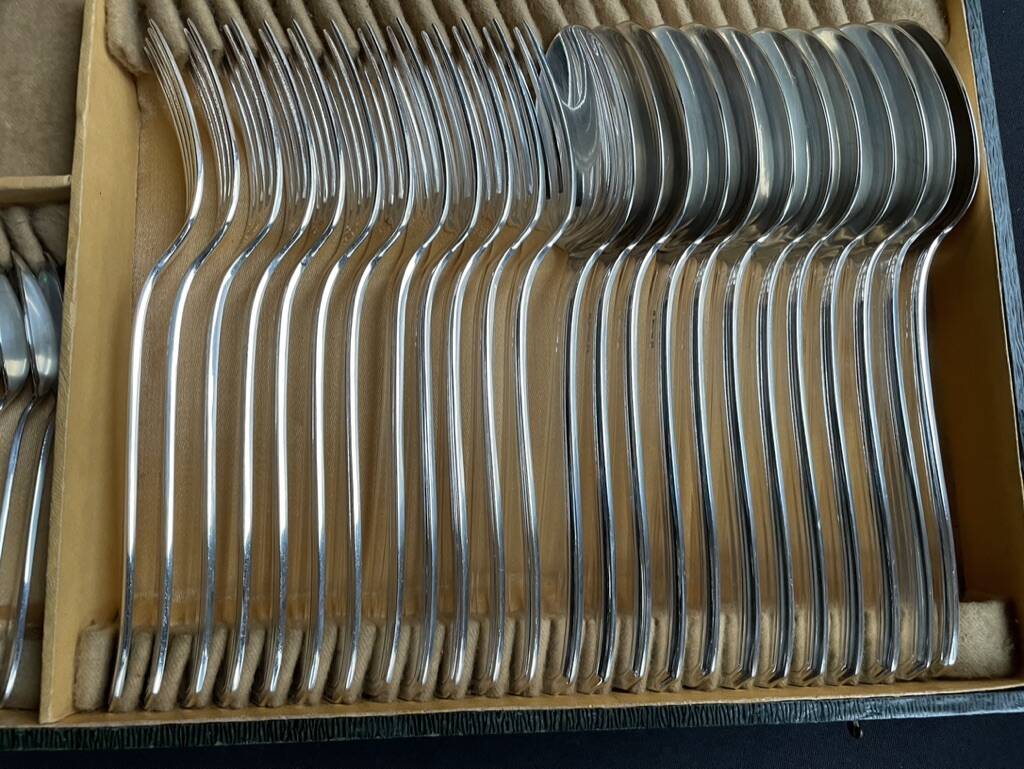 Cutlery set 37 pieces – Alfénide for Christofle América model - Luc Lanel