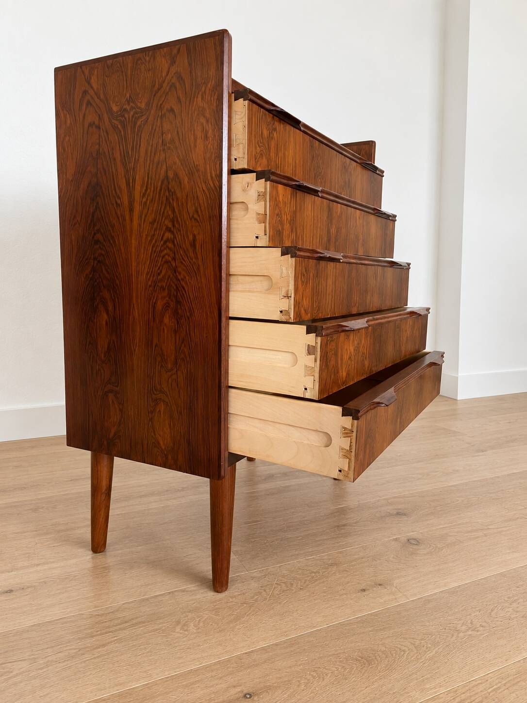 Vintage Danish mid-century modern rosewood chest of drawers by Henning Jørgensen 1959