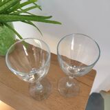 Deux verres à vin en cristal