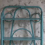 Blue rattan shelf