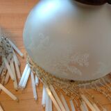 Pair of art deco style frosted glass globes