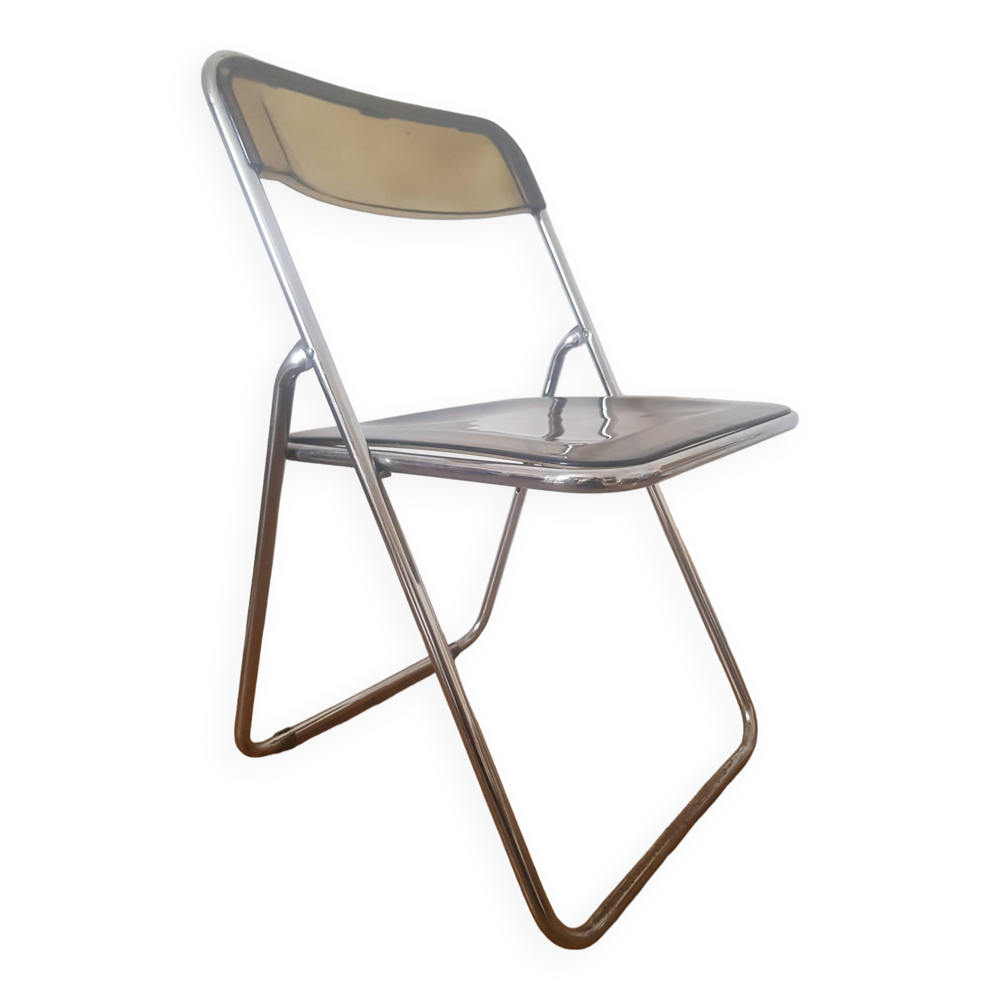 Metal and plexiglass folding chair