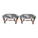 Lot de 2 poufs rectangulaire banquette pied de lit art déco retapissée vintage années 1930/1950