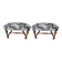 Lot de 2 poufs rectangulaire banquette pied de lit art déco retapissée vintage années 1930/1950