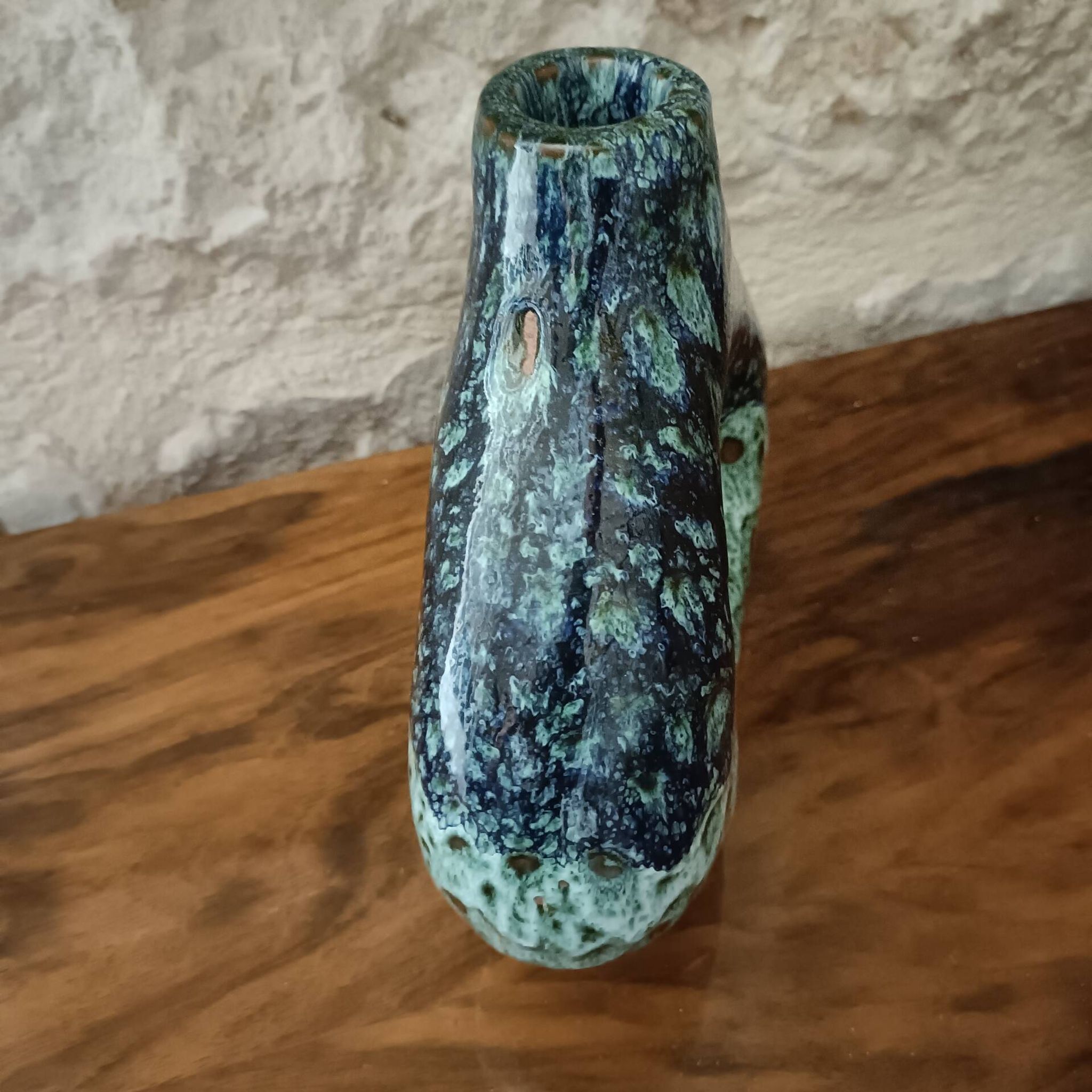 Vase, glazed ceramic candlestick