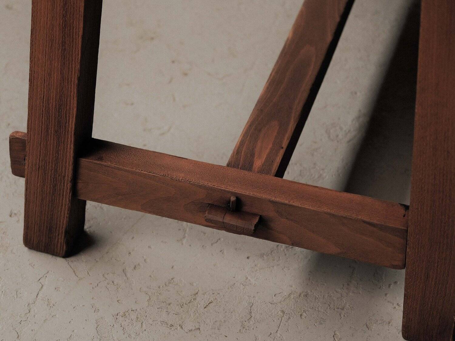 Desk, solid oak side table – France, circa 1970