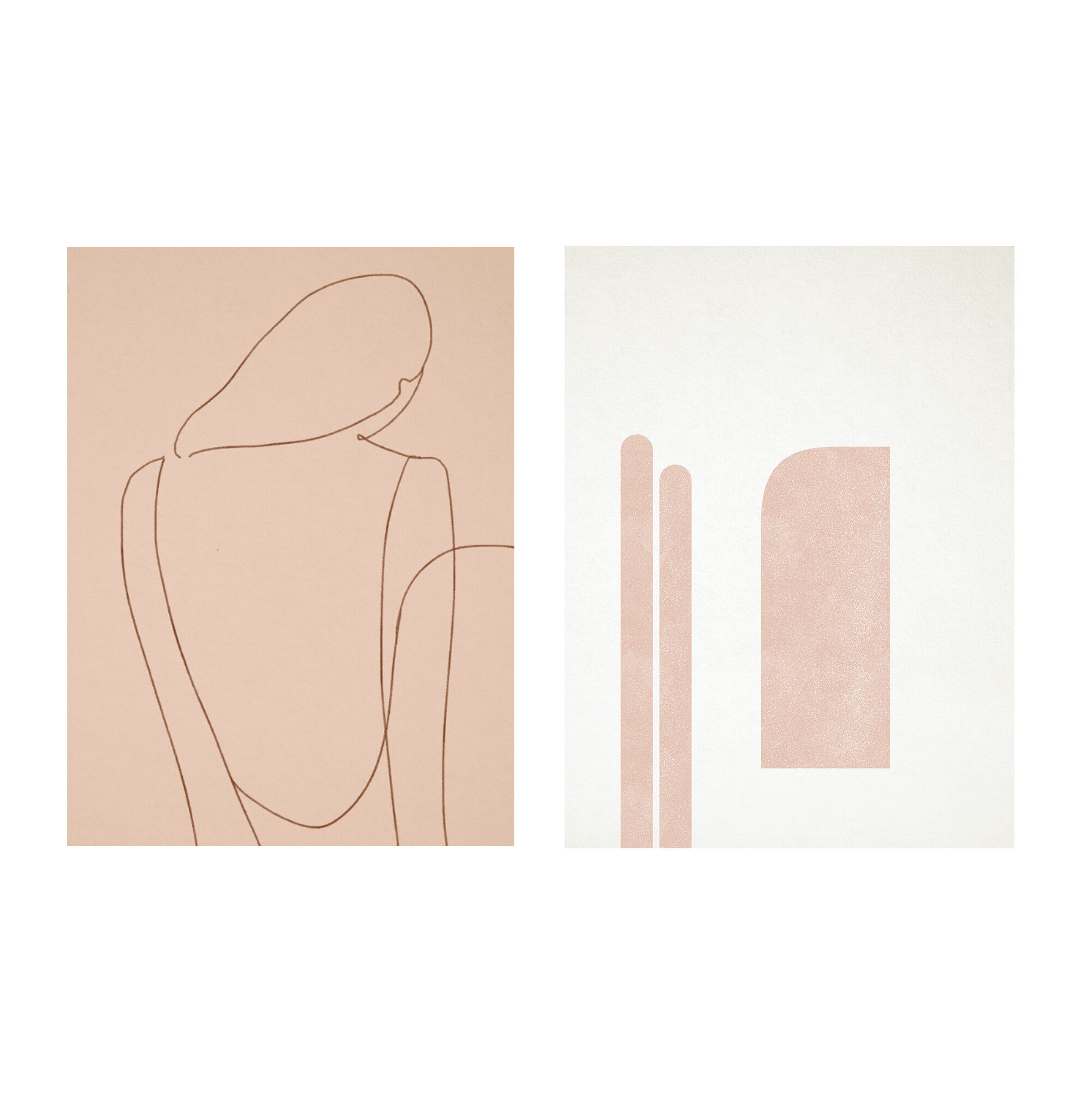 Pair of prints, abstract wall art set of two, 50x70cm
