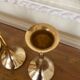 Set of 3 scandinavian brass candle holders