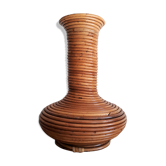 Vintage vase for dry bouquet / Rotin Vase dried flowers / Osier / Bamboo / Vintage 1960 / Mid-Century.